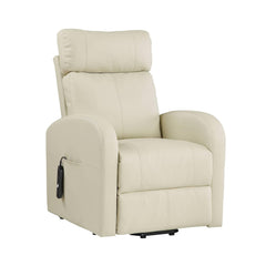 Rhea Beige Synthetic Leather Power Motion Recliner W/Lift