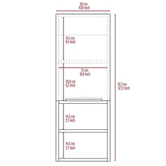 Legend Bathroom Cabinet, Two Interior Shelves, Two External Shelves, Single Door Cabinet -Smokey Oak