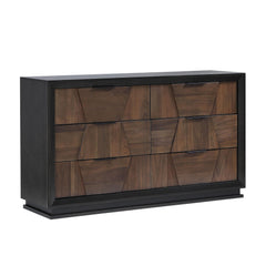 Neptune Traditional Style 6-Drawer Dresser Made with Wood in Walnut (THIS ITEM INCLUDES DRESSER ONLY)