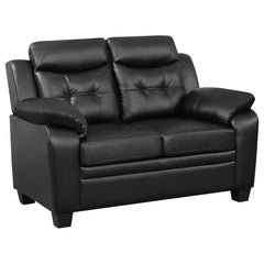 Hades Casual Black Padded Loveseat with Tufted