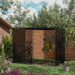 8' x 4' x 6' Crop Cage, Plant Protection Tent with Zippered Doors for Vegetable Garden, Backyard, Black