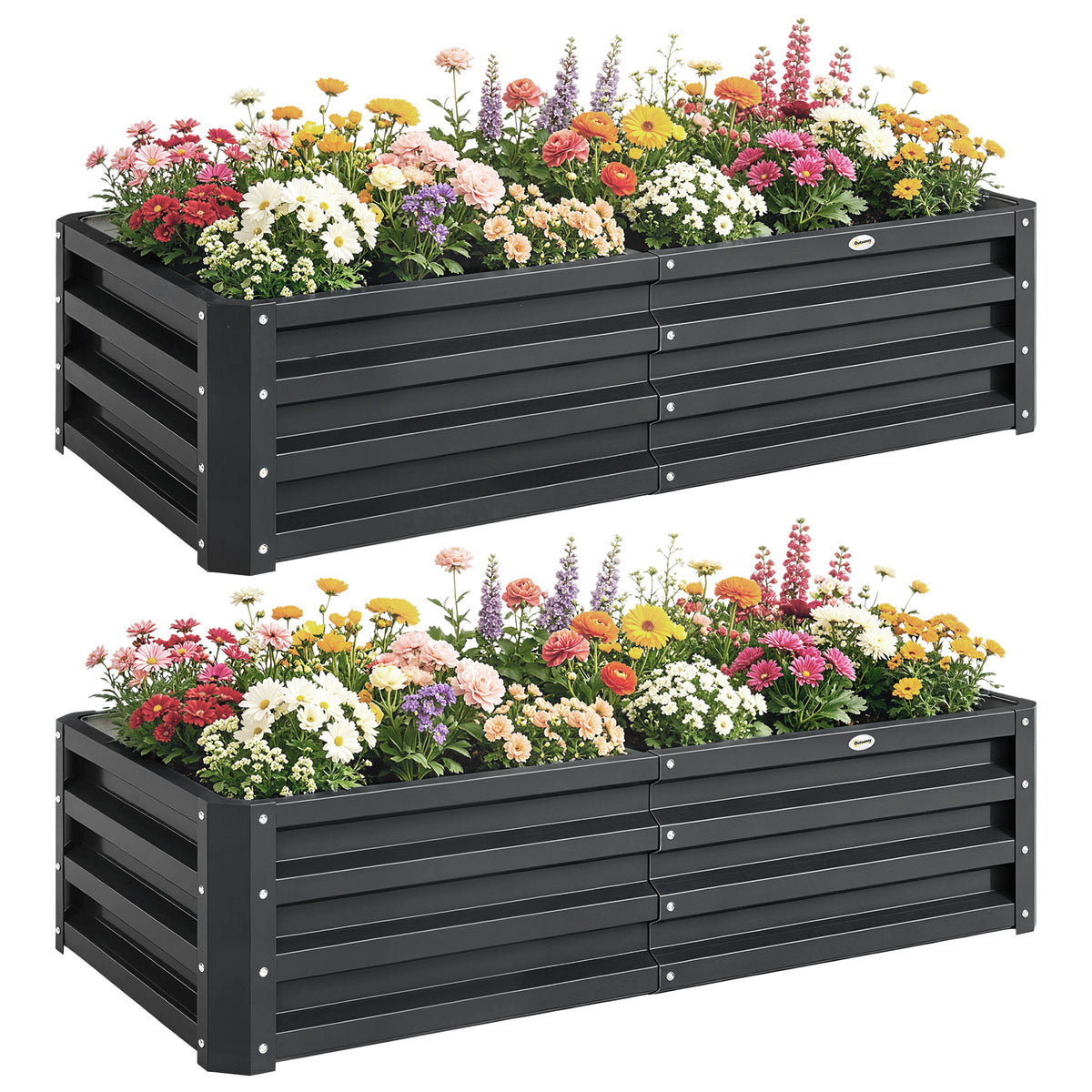 Galvanized Raised Garden Bed, 4' x 2' x 1' Metal Planter Box, for Growing Vegetables, Flowers, Herbs, Succulents, Gray