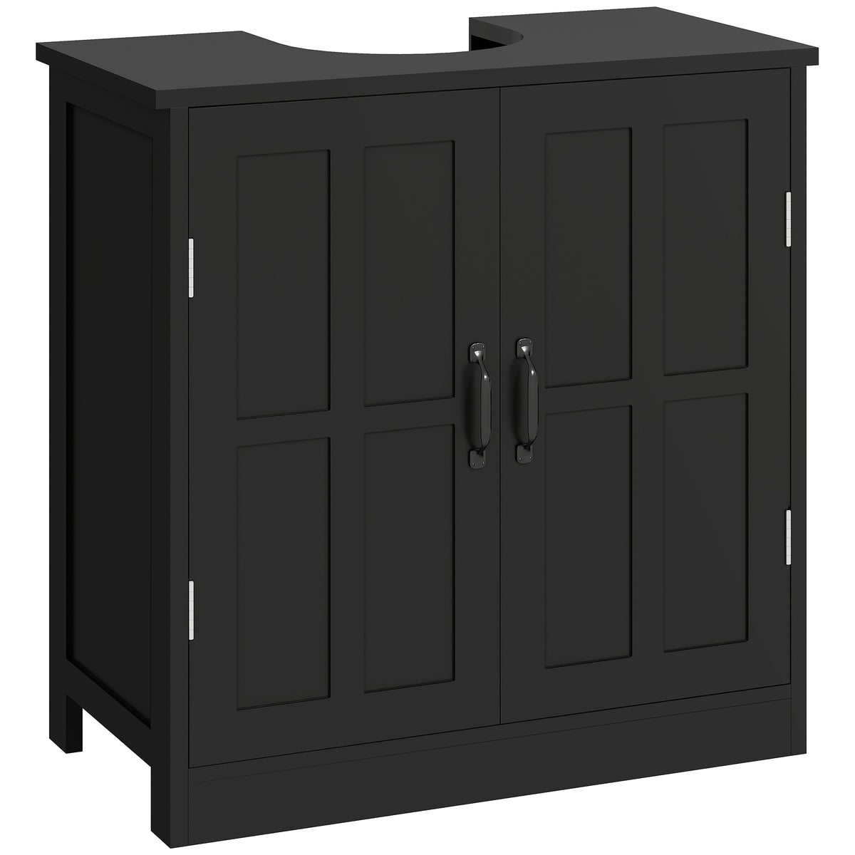 Bathroom Sink Cabinet, Pedestal Sink Cabinet with Adjustable Shelf, Black