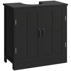 Bathroom Sink Cabinet, Pedestal Sink Cabinet with Adjustable Shelf, Black