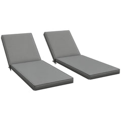 2-Piece Patio Chair Cushions with Backrests, Replacement Cushions for Outdoor Lounge Chair, Gray