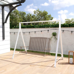 Metal Porch Swing Stand, Heavy Duty Swing Frame, Hanging Chair Stand Only, 528 LBS Weight Capacity, for Backyard, Patio, Lawn, Playground, White