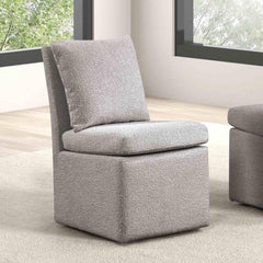 Light Gray Finish Contemporary Style 1pc Dining Chair Casters Removable Back Pillow Dining Room