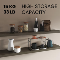 Demeter 1.5" H, 2 Shelves, Olive - Living Room