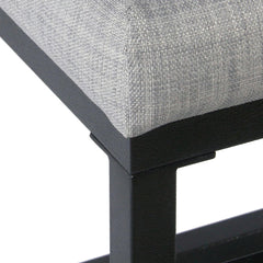 Cosmos Back Metal Counter Stool with Fabric Upholstered Padded Seat, Gray and Black