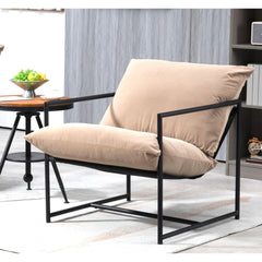 Quasar Modern Velvet Accent Chair, Metal Frame Contemporary Recliner with Deep Seating Cushion for Home Office