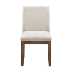 Transitional Brown Gray Upholstered Side Chairs Set of 2 Modern Farmhouse Dining Room Furniture