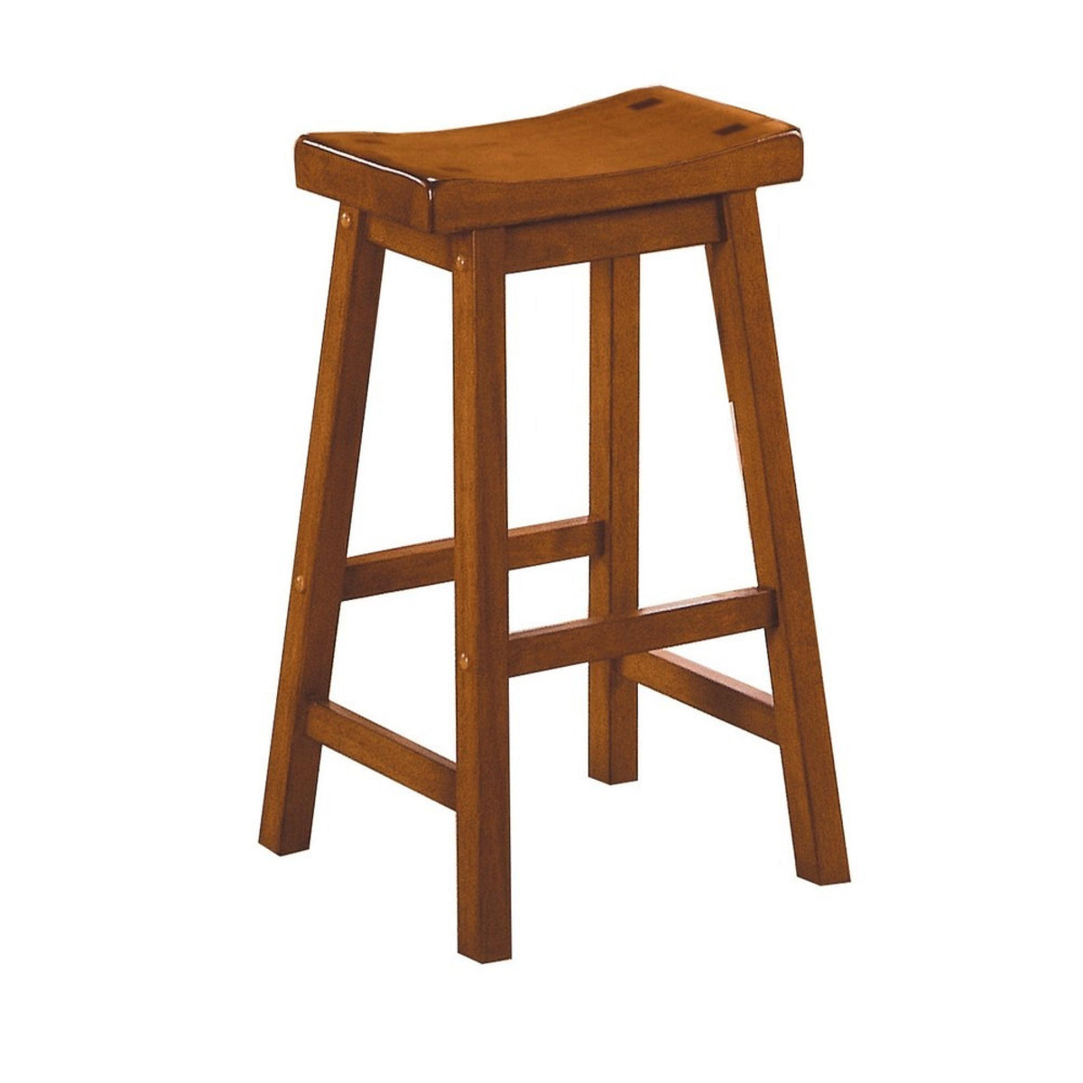 Armageddon 29" Counter Height Stool with Saddle Seat, Oak Brown, Set Of 2