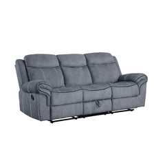 Haven Two Tone Gray Velvet 3PCS Recliner Living Room Set