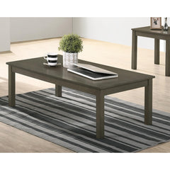 Dark Grey Color Elegant 3pc Coffee Table Set 1x Coffee Table and 2x End Tables Living Room Furniture