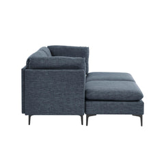 Linen Upholstered Modular Sectional with Metal Legs