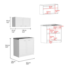 Olympus Cabinet Set, Two Shelves -White