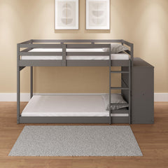 Uranus Gray Finish Twin/Twin Bunk Bed W/4 Drawers & 3 Compartments
