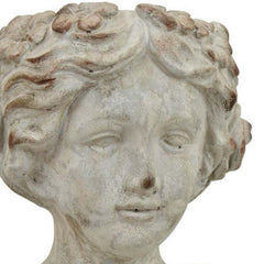 Accent Planter, Italian Style Female Bust Sculpture Ivory Terracotta