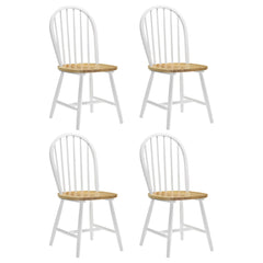 Natural Brown and White Spindle Back Side Chairs (Set of 4)