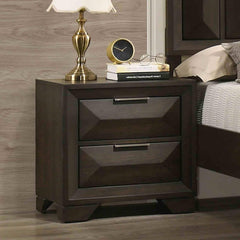 Transitional Style 1pc Nightstand Metal Handles Bracket Legs Centre Metal Handles English Dovetail Drawers Espresso Finish Bedroom Furniture
