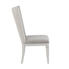Sanctuary Light Gray Linen & Weathered White Finish Side Chair( Set of 2)