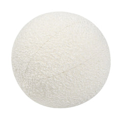 Story 12" Round Sphere Accent Ball Throw Pillow, Ivory White Boucle