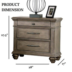 Zenith Oak Finish Nightstand Round knob Ball Bearing Glide Bun Feet Transitional Bedroom Furniture