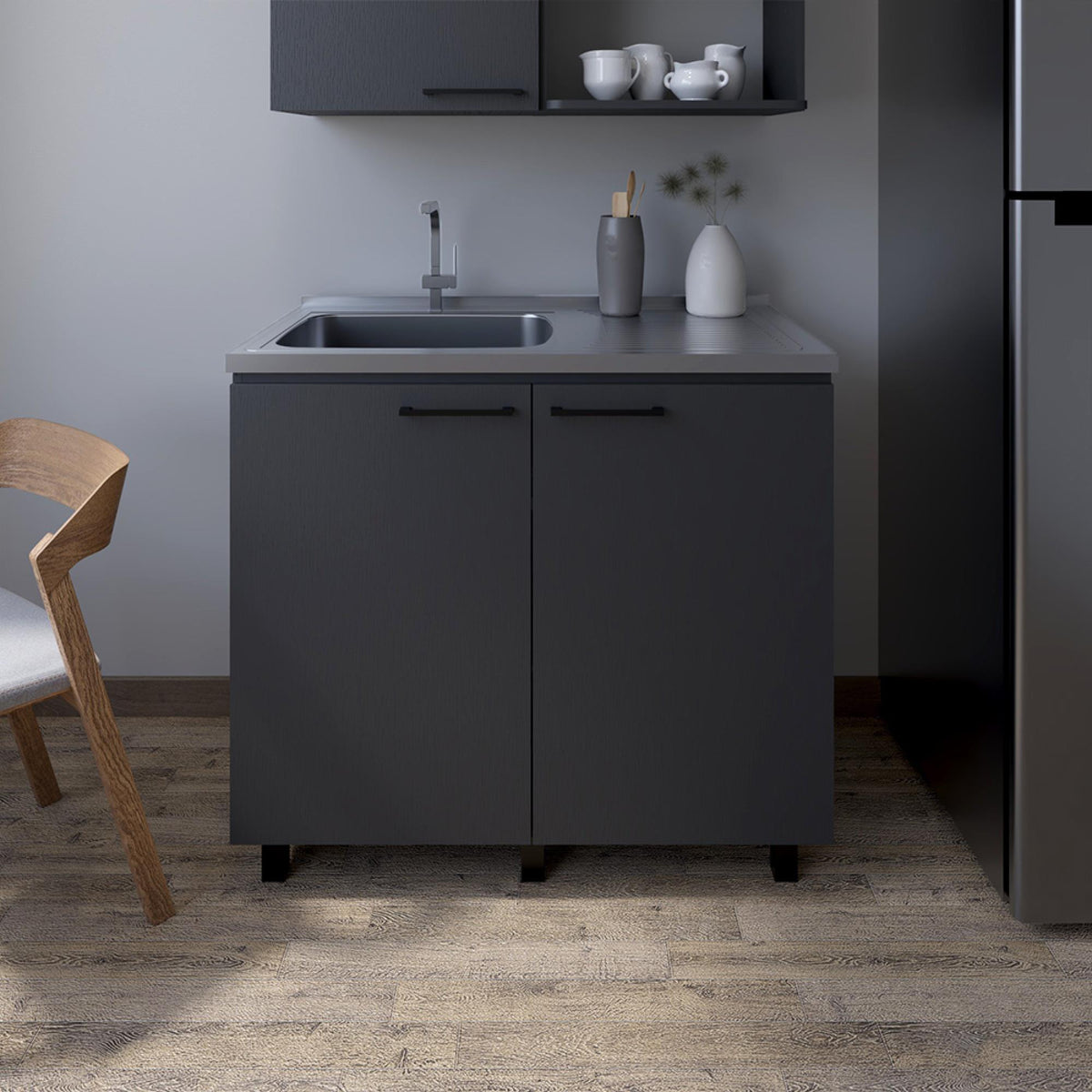Millennium Sink Cabinet Burwood, Kitchen, Black