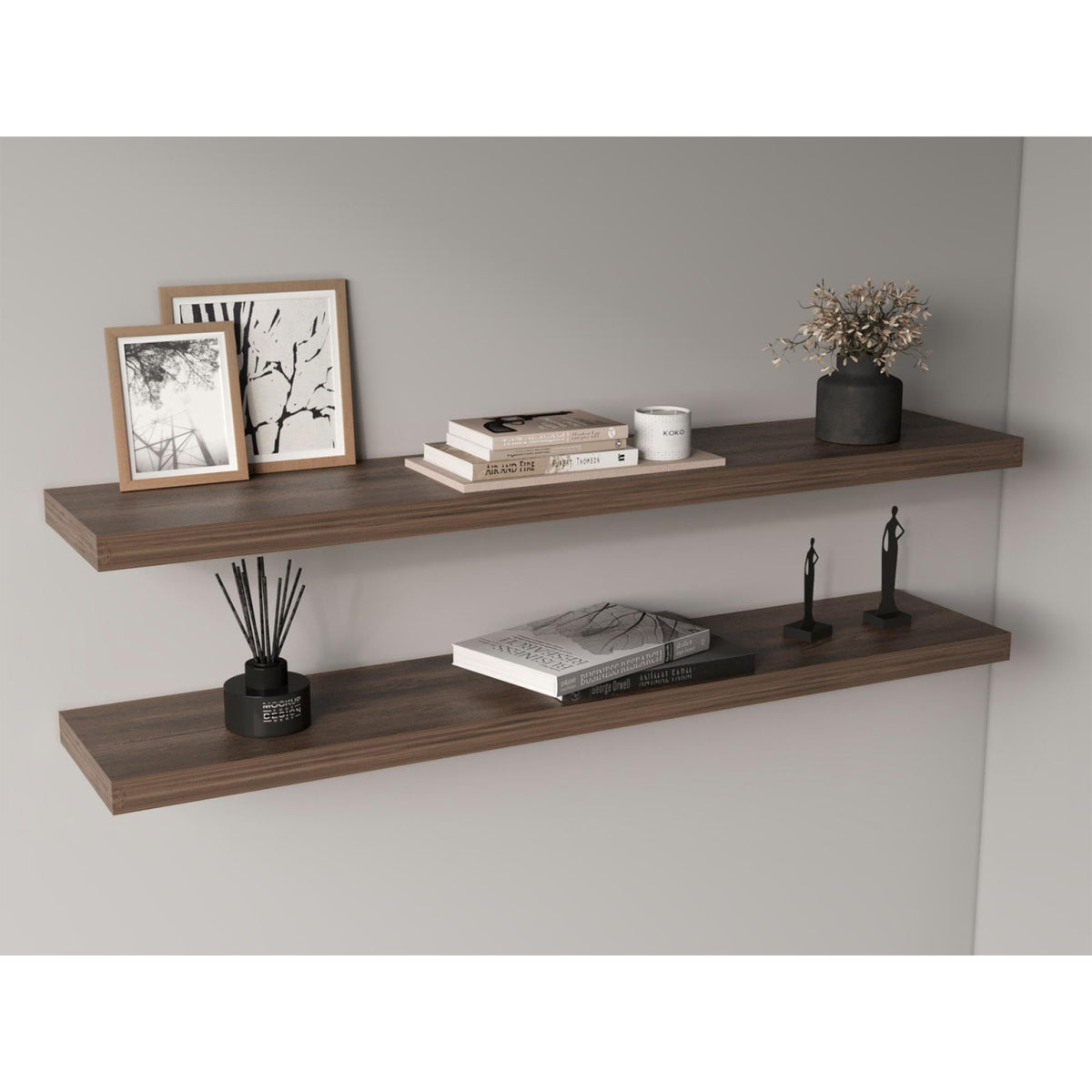 Hercules 47" Wide Floating Shelves Set Of 2, Shelves For Wall Decor For Bedroom, Bathroom Storage Shelves, Book Shelves For Living Room
