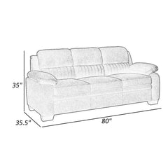 Aeneas 80 Inch Sofa, Dark Gray Polyester, Soft Foam Cushioned, Solid Wood