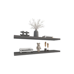 Floating Shelves 1.50" H, with 2 Shelf, Matt Gray