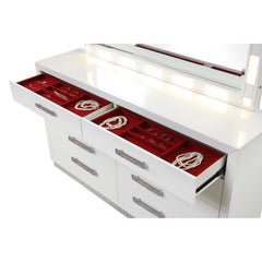Aphrodite Modern Style 8-Drawer Dresser Made with Wood in Milky White