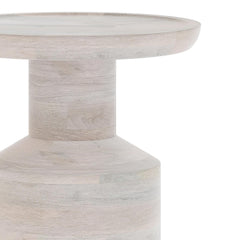 Elysium Solid Mango Accent Table in White Wash