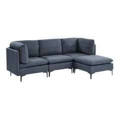 Linen Upholstered Modular Sectional with Metal Legs
