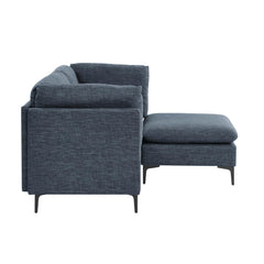 Linen Upholstered Modular Sectional with Metal Legs