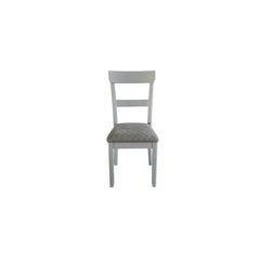 Uranus Marchese Two Tone Gray Fabric&Pearl Gray Finish Side Chair(Set of 2)