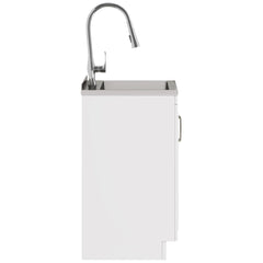 Apocalypse - Deluxe 24" Laundry Cabinet with Pull-out Faucet and Stainless Steel Sink - White