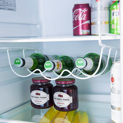 Orion bottle rack metal baked varnish hanging under shelf refrigerator three bottles White color