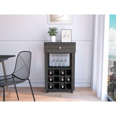 CASSANDRA E-SHOP Margh Bar Cart Drawer, Carbon Espresso