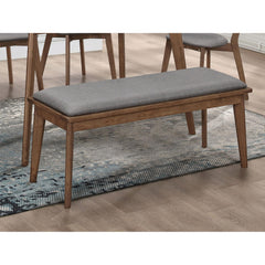 Iphigenia and Natural Walnut Upholstered Dining Bench