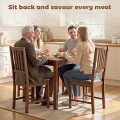 Set of 4 Dining Chairs, Upholstered Dining Room Chairs with Rubberwood Legs for Kitchen, Farmhouse Walnut