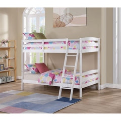 Modern Transition Bunk Bed Slat Design Assembled And Oval Nuts, White