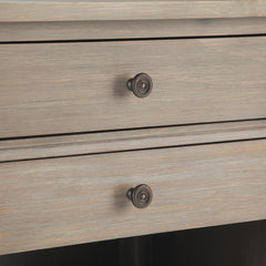 Aegisthus 24 inch Wide Solid Wood Bedside Table in Distressed Grey