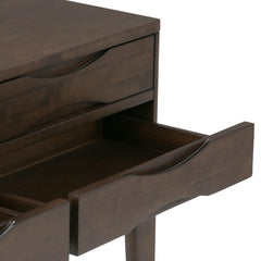 Hephaestus 40 inch Wide Solid Wood Hallway Console Table in Walnut Brown