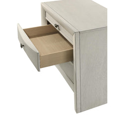 1pc Contemporary Neutral White Finish Curved Drawer Fronts Storage Drawers Nightstand Wooden