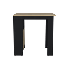 Fable Kitchen Island with 1-Door Cabinet Push to open System and Side Shelves Black - Natural Oak