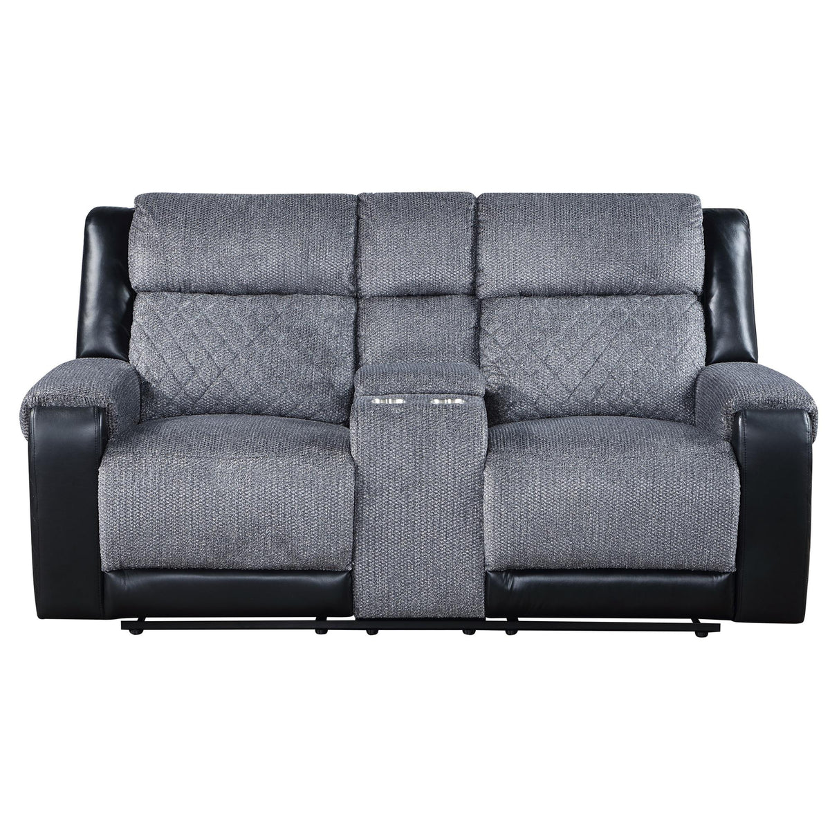 GALAXY GREY/BLACK CONSOLE RECLINING LOVESEAT