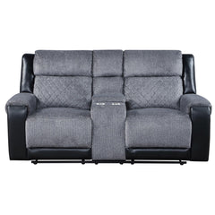 GALAXY GREY/BLACK CONSOLE RECLINING LOVESEAT