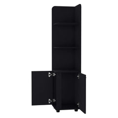 Wenge 2-Door Cabinet with 3 Corner Shelves