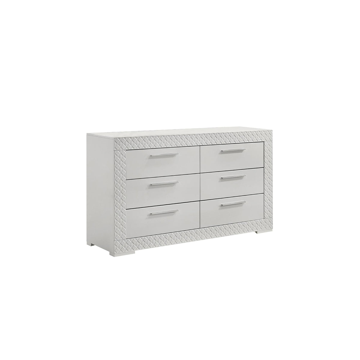 Galaxy Modern Style 6- Drawer Dresser Made with Wood in White